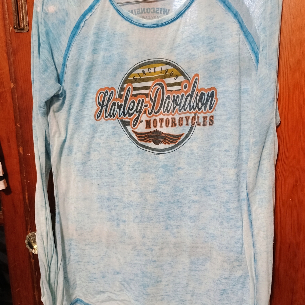 Harley-Davidson Light Blue Long Sleeve Tee